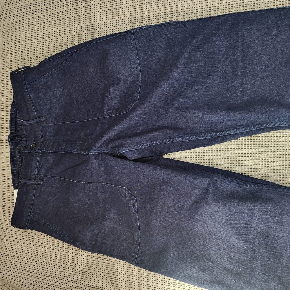Banana Republic Jeans Mens 32x36 Blue Slim Straight Denim Cargo Pants Workwear